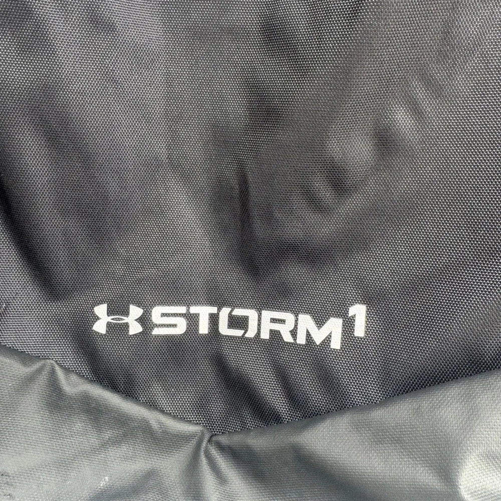 Under Armour Storm 1 Scrimmage Backpack Black White Outline EUC School Gym